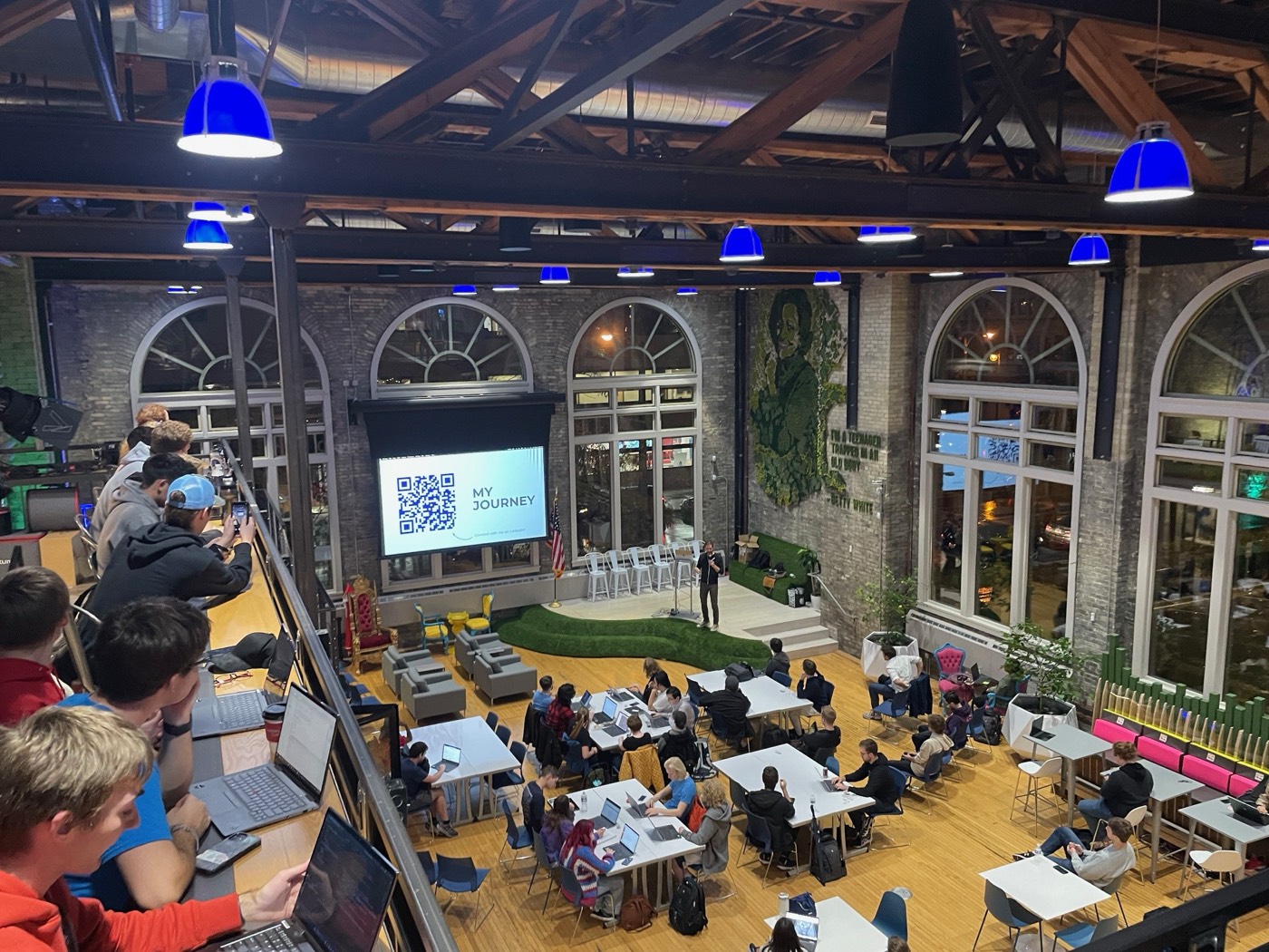 Speaker presenting at chapter event